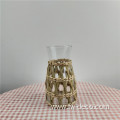 Natural Grass Wrapped Glass Jug Flower Vase